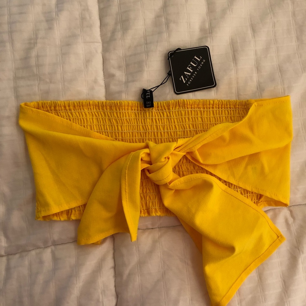 Zaful yellow tie top